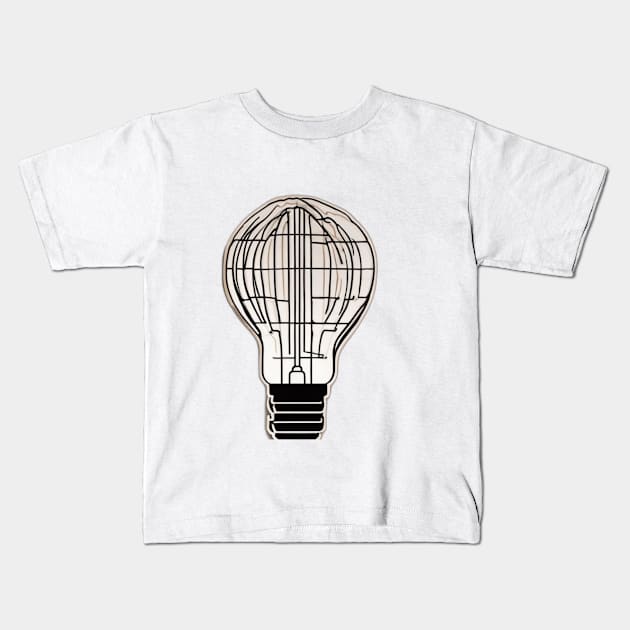 Light Bulb Terracotta Shadow Silhouette Anime Style Collection No. 420 Kids T-Shirt by cornelliusy